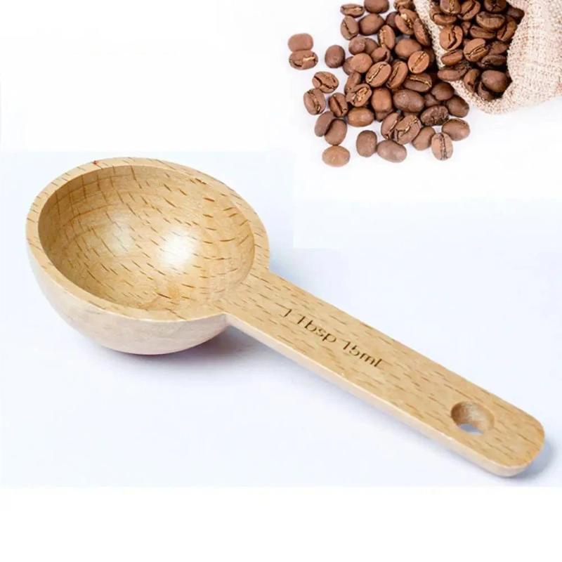Coffee Tea Sugar - Cucchiaio dosatore portatile in legno di