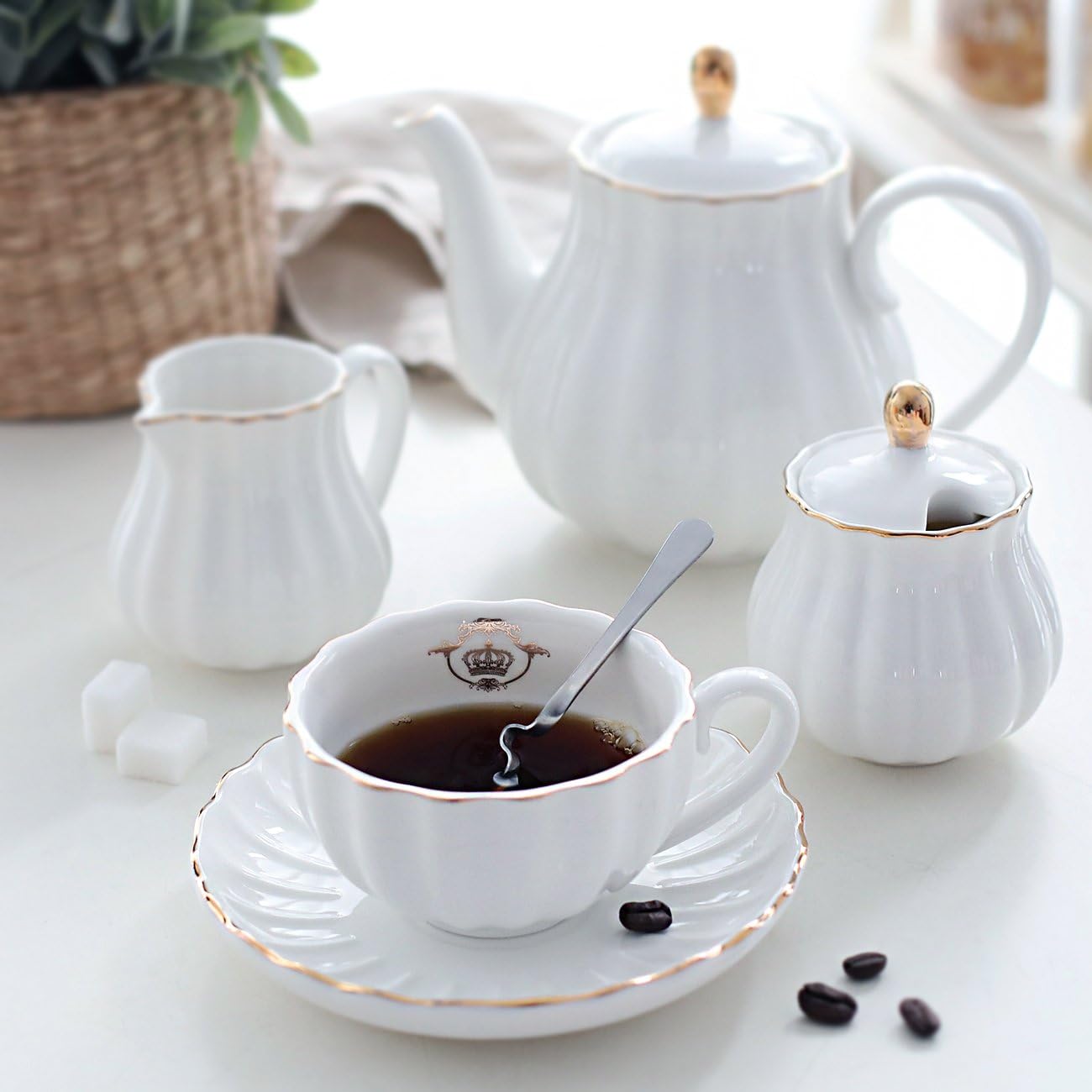 Servizio da tè in porcellana b - Coffee Tea And Sugar Set recensione e prezzo